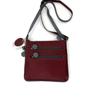 Milo genuine leather expendable crossbody women’s handbag with flowers